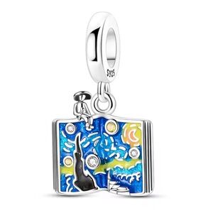 New Sterling Silver 925 Van Gogh Starry Night art bracelet charm